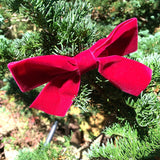 Burgundy Velvet Christmas Tree Bows.