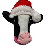 Cow in Christmas hat decoration.
