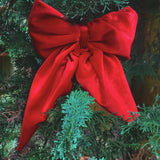 Red Velvet  Christmas Tree Bows, Handmade Luxury Tree Topper.