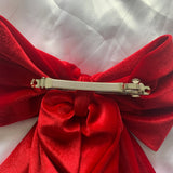 Red Velvet  Christmas Tree Bows, Handmade Luxury Tree Topper.