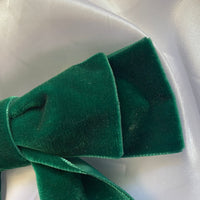 Bottle Green Velvet Bow, Large Clip On Hair Accessory For Women.