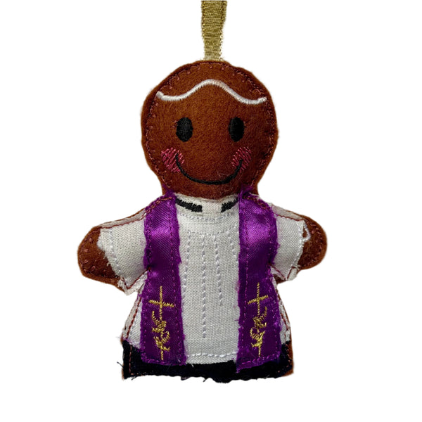 Vicar gingerbread man hanging tree decoration