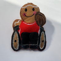 Wheelchair Basketball Player Gingerbread Man Decoration