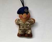 RAF Regiment Soldier In Camouflage Uniform Gingerbread Man Decoration