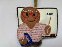 Female Teacher Blackboard Gingerbread Man Decoration