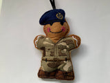 RAF Regiment Soldier In Camouflage Uniform Gingerbread Man Decoration