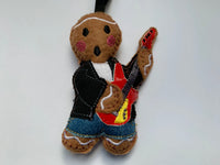 Guitarist Gingerbread Man Christmas decoration