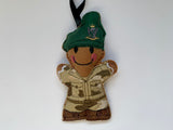 Irish Ranger Hackle Beret Gingerbread Man Decoration