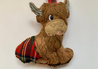 Highland Cow Red In Tartan Kilt Decoration Scottish Gifts