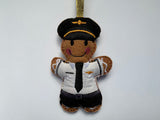 Black Pilot Uniform Gingerbread Man