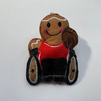 Wheelchair Basketball Player Gingerbread Man Decoration