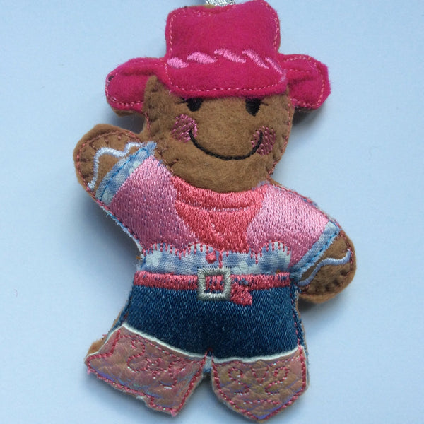 Cowgirl/Line dancing Gingerbread man decoration