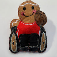 Wheelchair Basketball Player Gingerbread Man Decoration