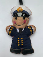 Merchant Navy/Cruise Ship Captain Gingerbread Man Decoration