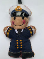 Merchant Navy/Cruise Ship Captain Gingerbread Man Decoration