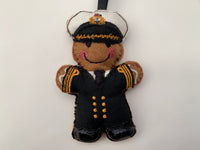 Royal Navy Commander Dress Uniform Gingerbread Man Decoration