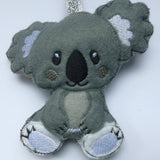 Koala, machine embroidered felt hanging Christmas tree decoration