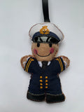 Merchant navy gingerbread man ornament