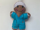 Doctor Gingerbread man in Turquoise Scrubs