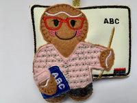 Female Teacher Blackboard Gingerbread Man Decoration