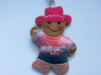 Cowgirl/Line dancing Gingerbread man decoration