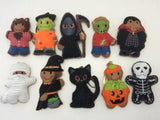 Halloween felt gingerbread man hanging decorations.