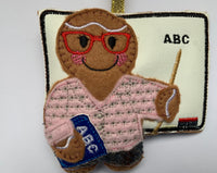 Female Teacher Blackboard Gingerbread Man Decoration