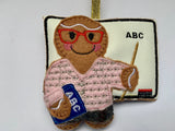 Female Teacher Blackboard Gingerbread Man Decoration