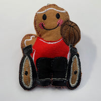 Wheelchair Basketball Player Gingerbread Man Decoration