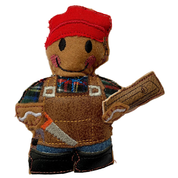 Carpenter gingerbread man decoration.