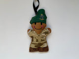 Irish Ranger Hackle Beret Gingerbread Man Decoration