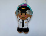 Airline Crew with Plane Gingerbread Man Decoration