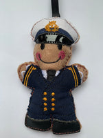 Merchant Navy/Cruise Ship Captain Gingerbread Man Decoration