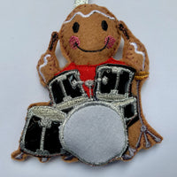 Drummer machine embroidered felt Christmas decoration