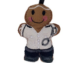 Female Prison Officer Gingerbread Man Tree Ornament.