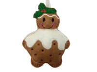 Christmas Pudding Gingerbread Man Hanging Tree Decoration