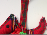 Scottish Terrier, Red Tartan Tree Decoration.