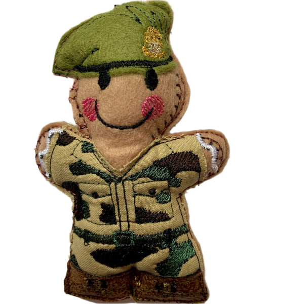 yorkshire regiment soldier in khaki beret  gingerbread man decoration