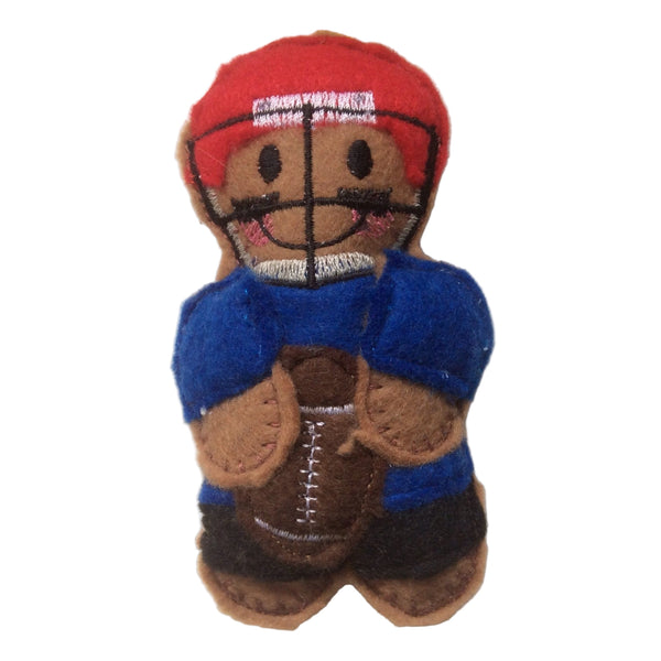 American football player felt gingerbread man decoration,