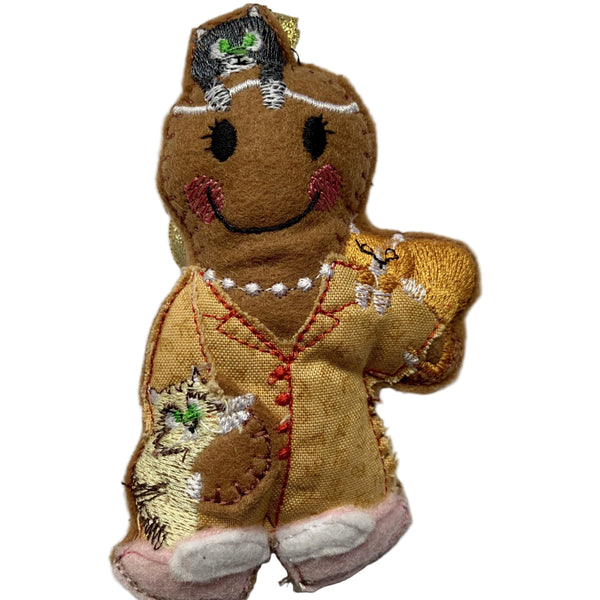 Cat Lady Gingerbread Decoration.