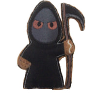 Grim reaper, felt gingerbread man hanging Halloween decoration