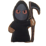 Grim reaper, felt gingerbread man hanging Halloween decoration
