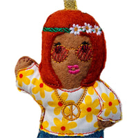 Hippie Girl Gingerbread Decoration
