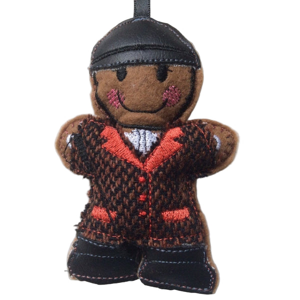 Horse riding gingerbread decoration.