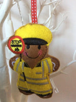 Lollipop Person School Crossing Patrol Gingerbread Man Decoration