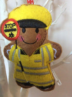 Lollipop Person School Crossing Patrol Gingerbread Man Decoration