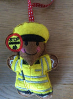 Lollipop Person School Crossing Patrol Gingerbread Man Decoration