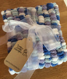 Ultra-Soft Purple, Blue and Green Pram Cover  - Perfect Pom Pom Blanket Topper for Your Pram