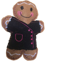 Beautician Gingerbread Man Decoration Black/Pink