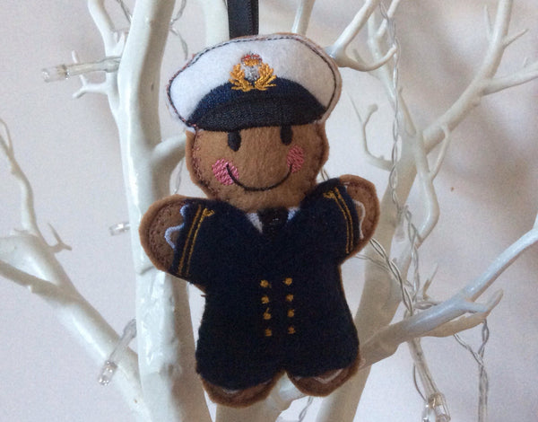 Naval Officer Gingerbread man In Dress Uniform 